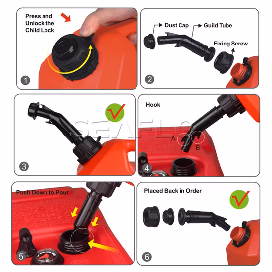 Seaflo 5L 10L 20L Tanica di raccolta olio per serbatoio carburante diesel Svuota tanica in plastica per benzina